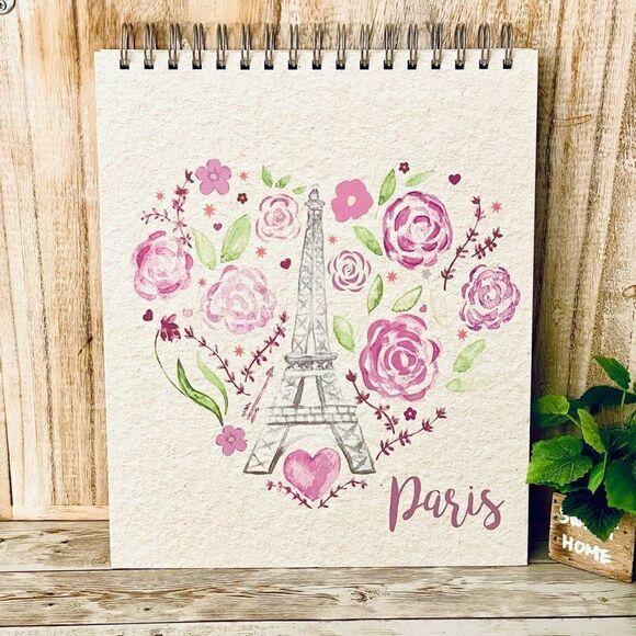 New Paris Eiffel Tower Sand Color sketchbook 76 acid free perforated pages - Picture 1 of 12